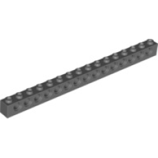 LEGO 3703 Dark Bluish Gray Technic, Brick 1 x 16 with Holes (losse stenen 9-12)